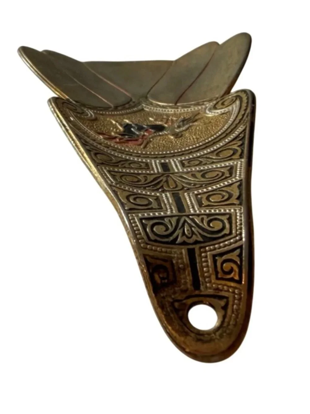 Vintage Spanish Matador Bull Shoe Horn Damascene Style Toledo Spain Souvenir